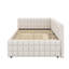 Lit de jour rembourré en L avec couchette escamotable et ports USB-1692210963