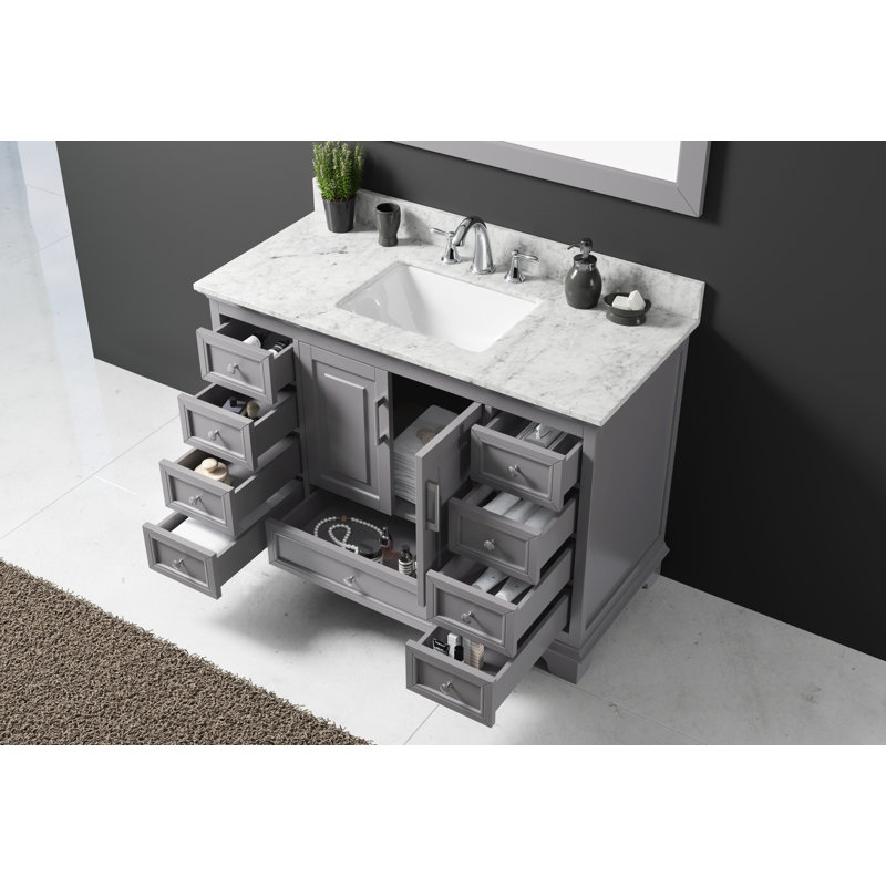Base de meuble-lavabo simple 48 po Orin seulement, Gris taupe