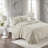 Auturo Taupe Tufted 100% Cotton Sateen 3-Piece Full/Queen Coverlet Set in Farmhouse Style-257804808-205371137