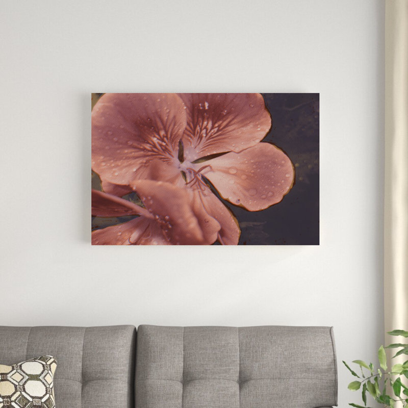 «Garden Geraniums I» par Jacob Green - impression sur toile tendue, H 24 po x l 36 po