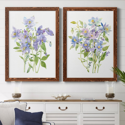Toile encadrée de qualité supérieure «Columbine Spray I» - prête à être accrochée