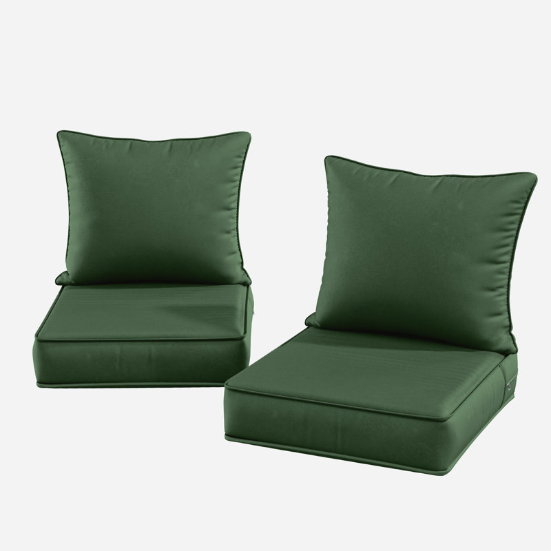 Coussin de siège / dossier d'extérieur, L 19 po x P 19 po, Vert olive