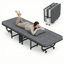 Lit pliant de 24 po de largeur avec matelas en mousse à mémoire de forme et 8 roulettes verrouillables-679715073-679715078