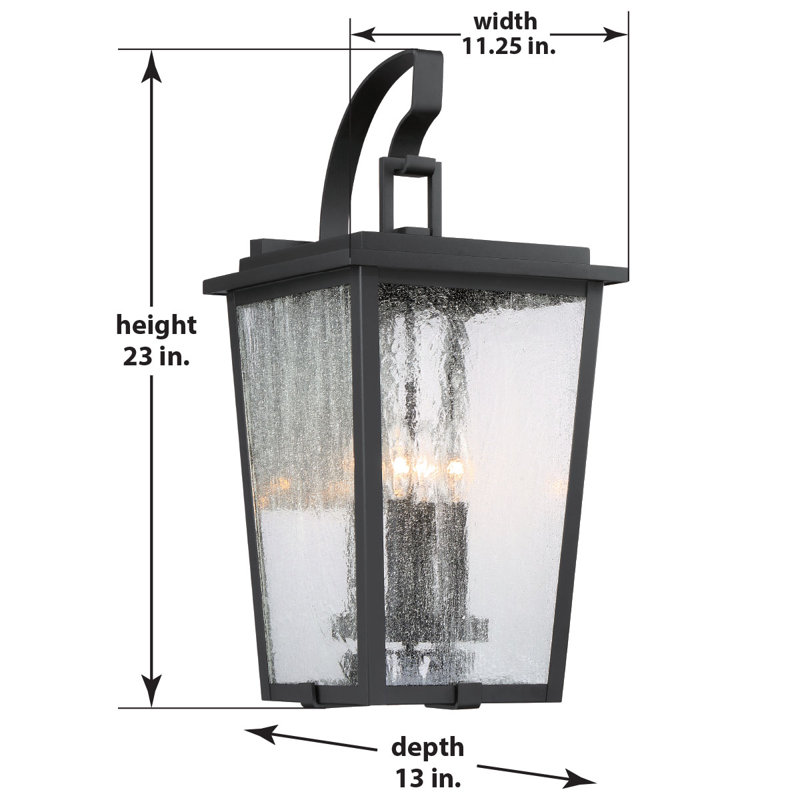 Lanterne murale d'extérieur 4 lumières Parkins, H 23 po x l 11,25 po x P 7,25 po