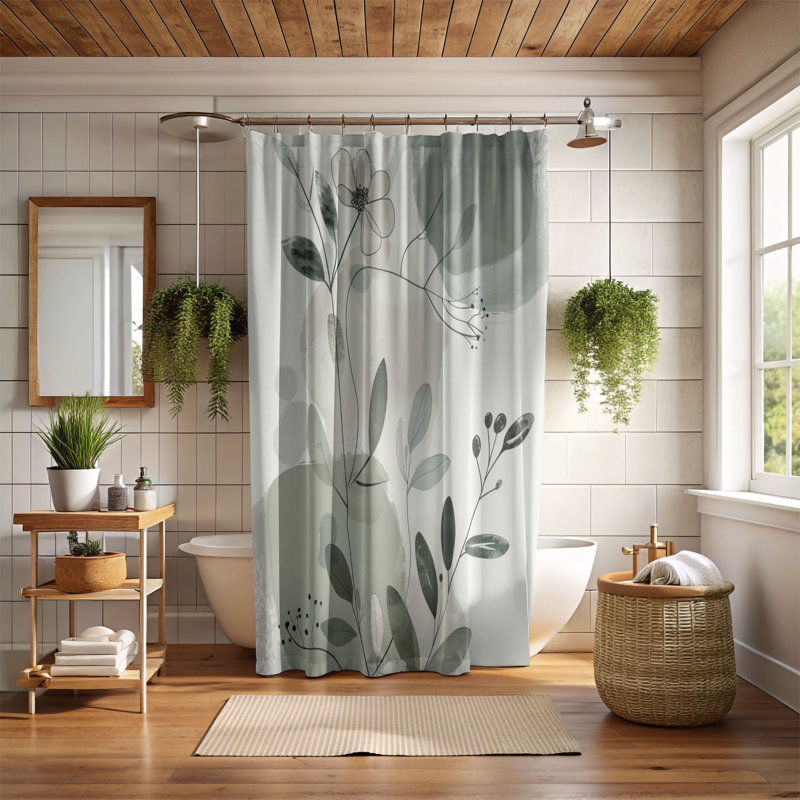 Rideau de douche standard 1 pièce, H 74 po x l 71 po