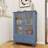 Small Blue Storage Cabinet With Glass Door & Adjustable Shelf, Kitchen Floor Cabinet With Drawer For Living Room-117419174