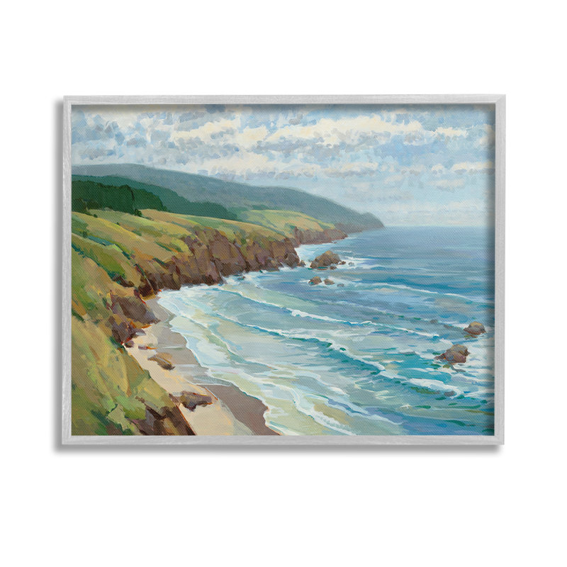 Surplombant des falaises de plage, estampe numérique encadrée par Scott Brems, Estampe numérique Farmhouse, H 11 po x l 14 po