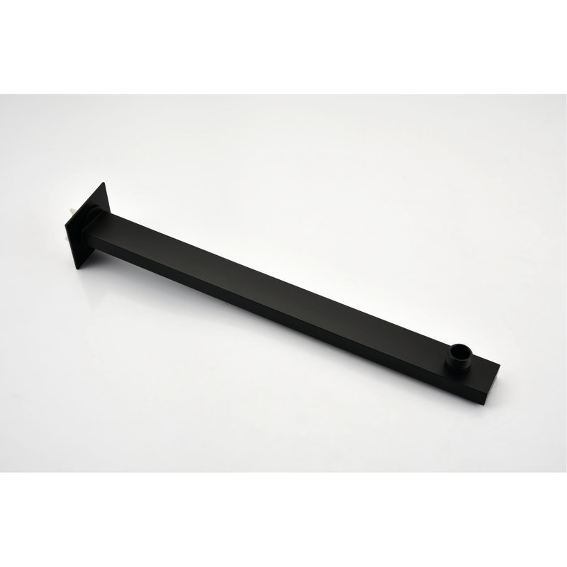 Douche de salle de bain noire matte de 10 pouces avec pomme de douche carrée, douche à main, jets de corps et système de 3 valves d'équilibre pour une salle de bain élégante