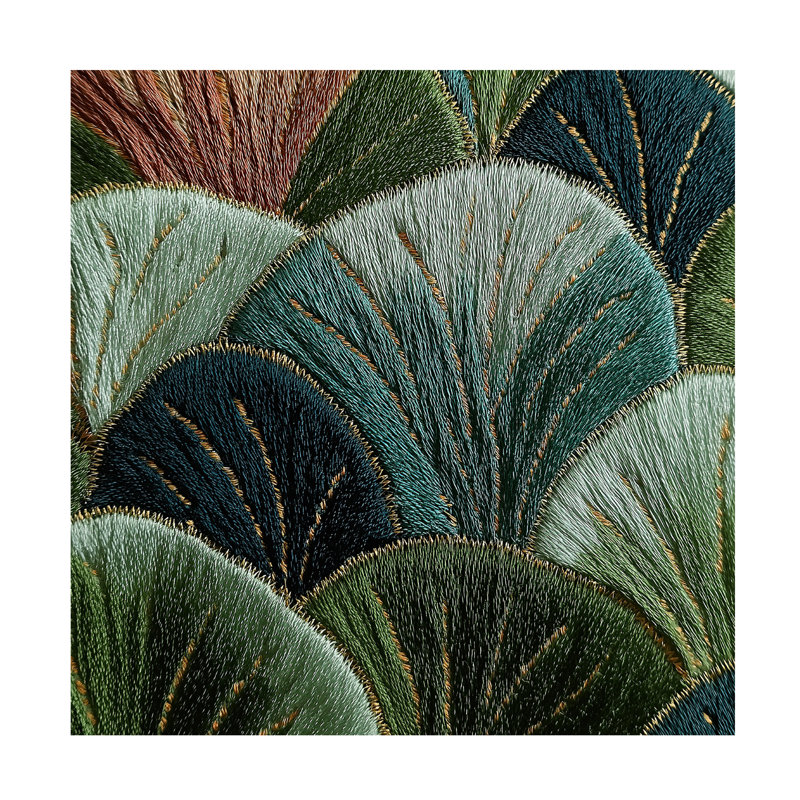 Art mural sur toile tendue - «Golden Stitch I» par Paula Freeman pour décoration de salon, de chambre à coucher ou de bureau - 18 x 18