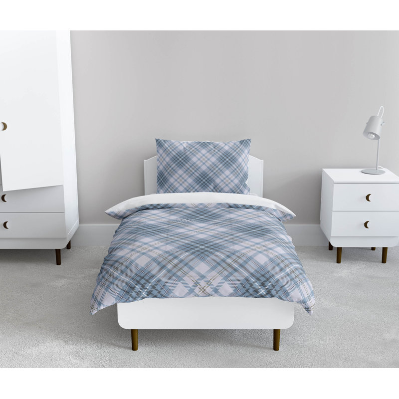 Chinny Tartan Decorative Lightweight Comforter Set, Blue