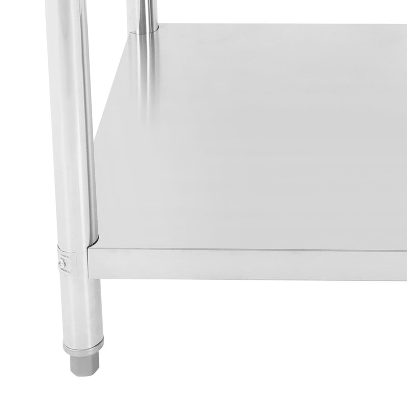 Table de préparation de poulet frit, plateau de travail de poulet frit autoportant avec panier rond / carré
