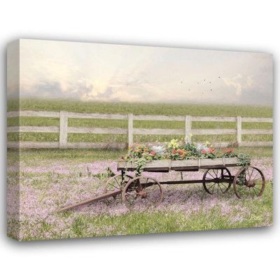 «Red Barrel Studio® Deiter, Lori», art sur toile tendue sous le titre «Country Flower Wagon»