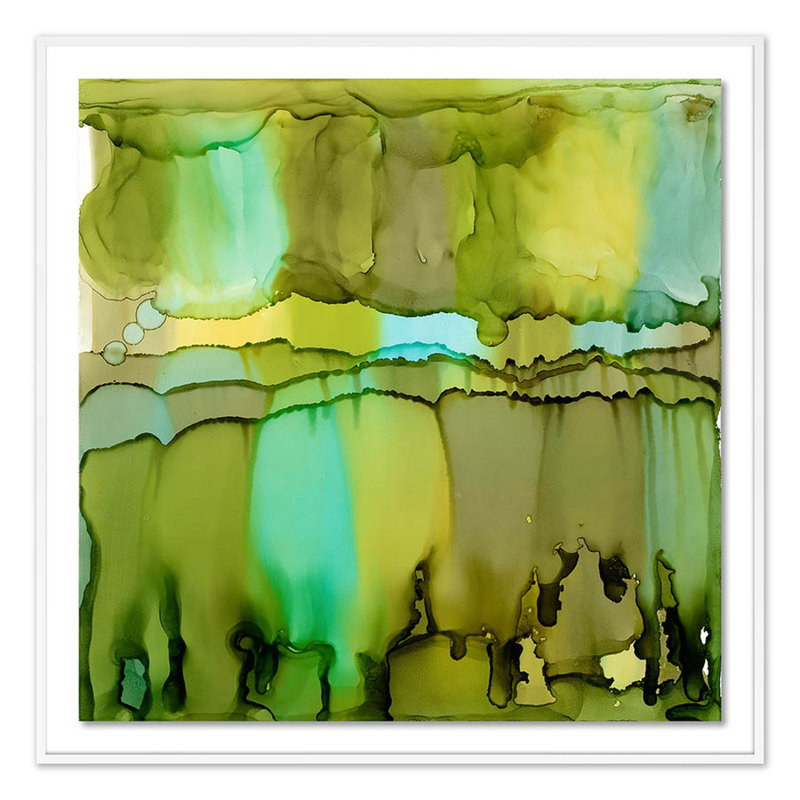 Rewriting The Path I Print by Julie Pelaez, White, 24" H x 24" W x 1.5" D