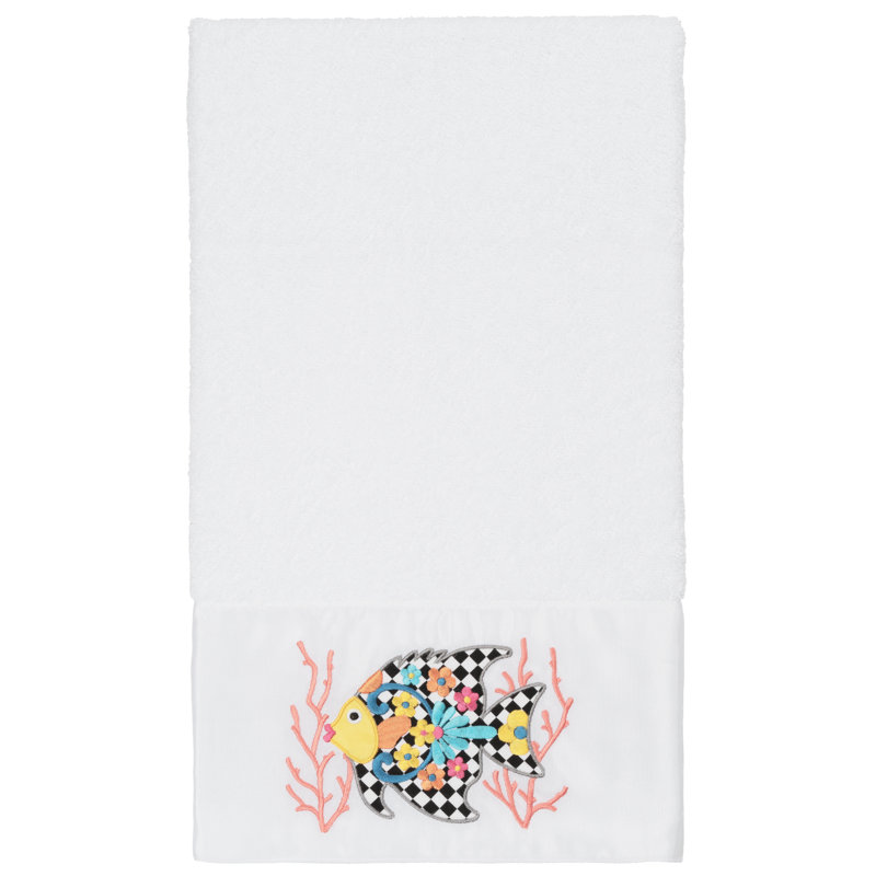 Serviette de bain en coton FELIZ, Blanc