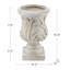Pot à fleurs en magnésium 10,2 x 10,2 x 16,9 po avec finition blanc antique et détails sculptés