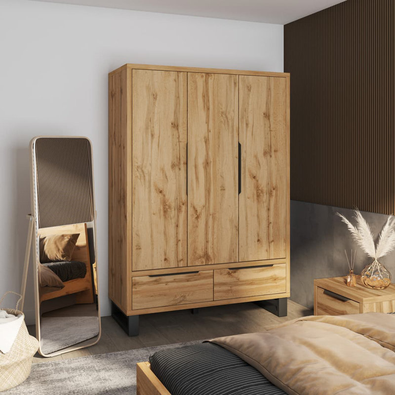 Alexandria 3 Door Manufactured Wood Wardrobe