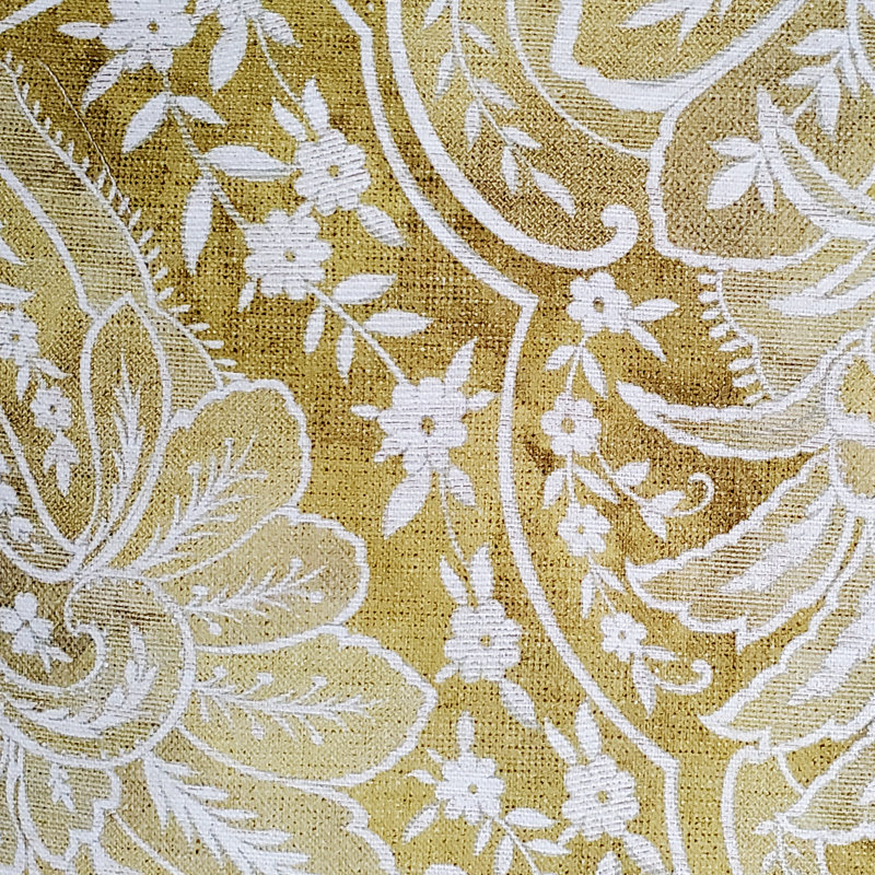 Coussin décoratif damassé gris foncé Leo 21 x 21, Jaune