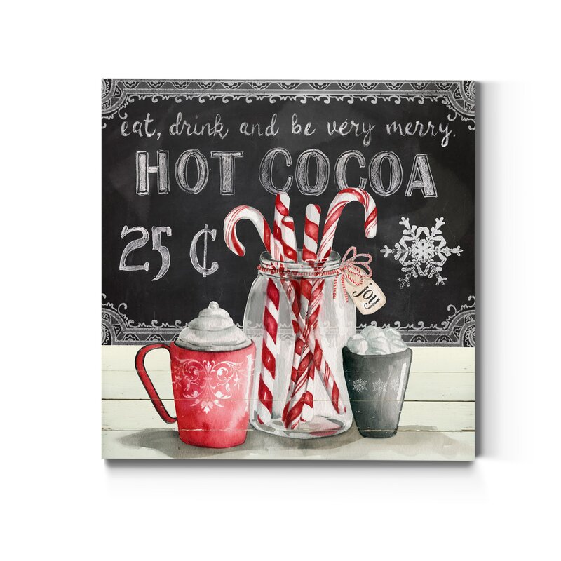 Peppermint Cocoa On Canvas Print - Christmas wall decorations