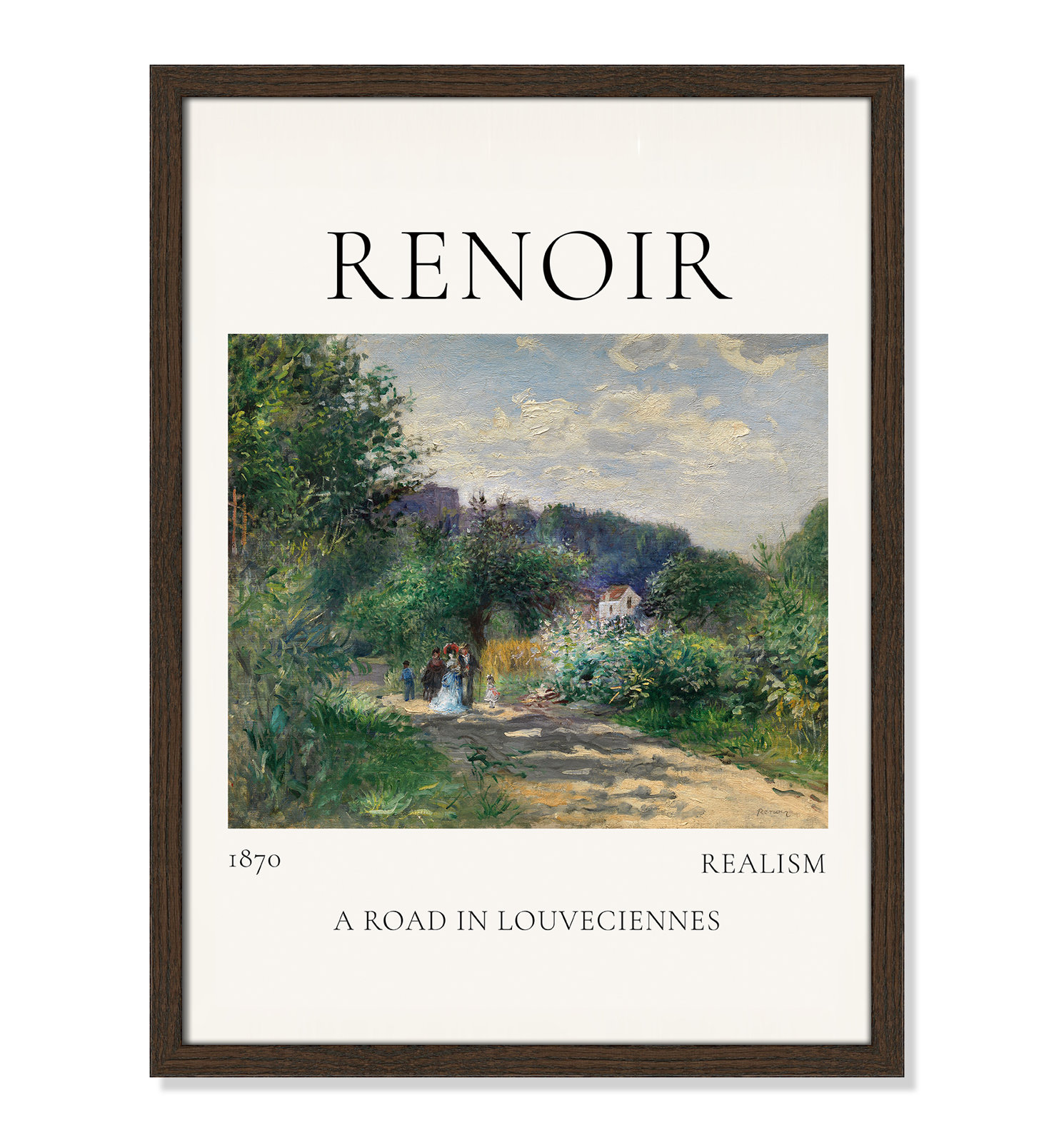 Rocchetto "A Road in Louveciennes" Print, Walnut Single Picture Frame, No, 23" H x 17" W x 0.75" D