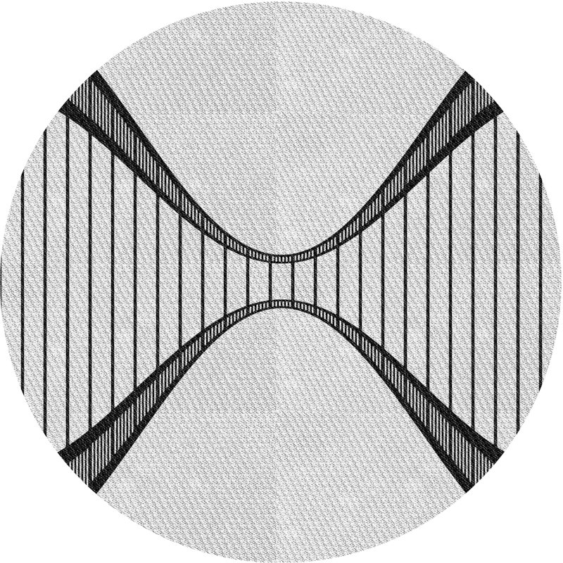 Tapis gris Hahira, Rond 5 pi