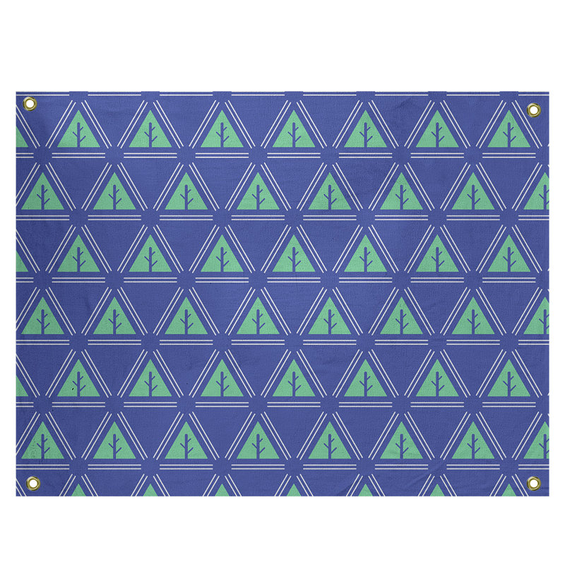 Tapisserie Barbra, H 50 po x l 59 po, Bleu / Vert