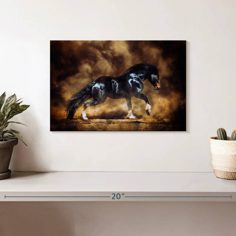 Black Draft Horse, 8" H x 12" W