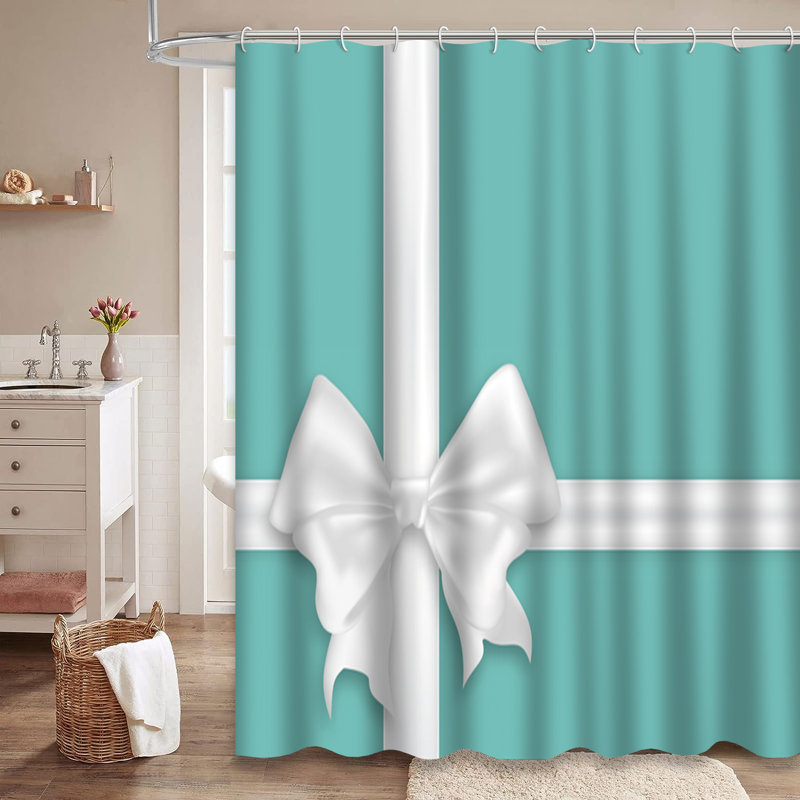 Rideau de douche en satin blanc avec 12 crochets, L 72 po x l 72 po
