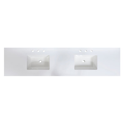 Caorle 84" Resin Double Vanity Top with Sink and 6 Faucet Holes