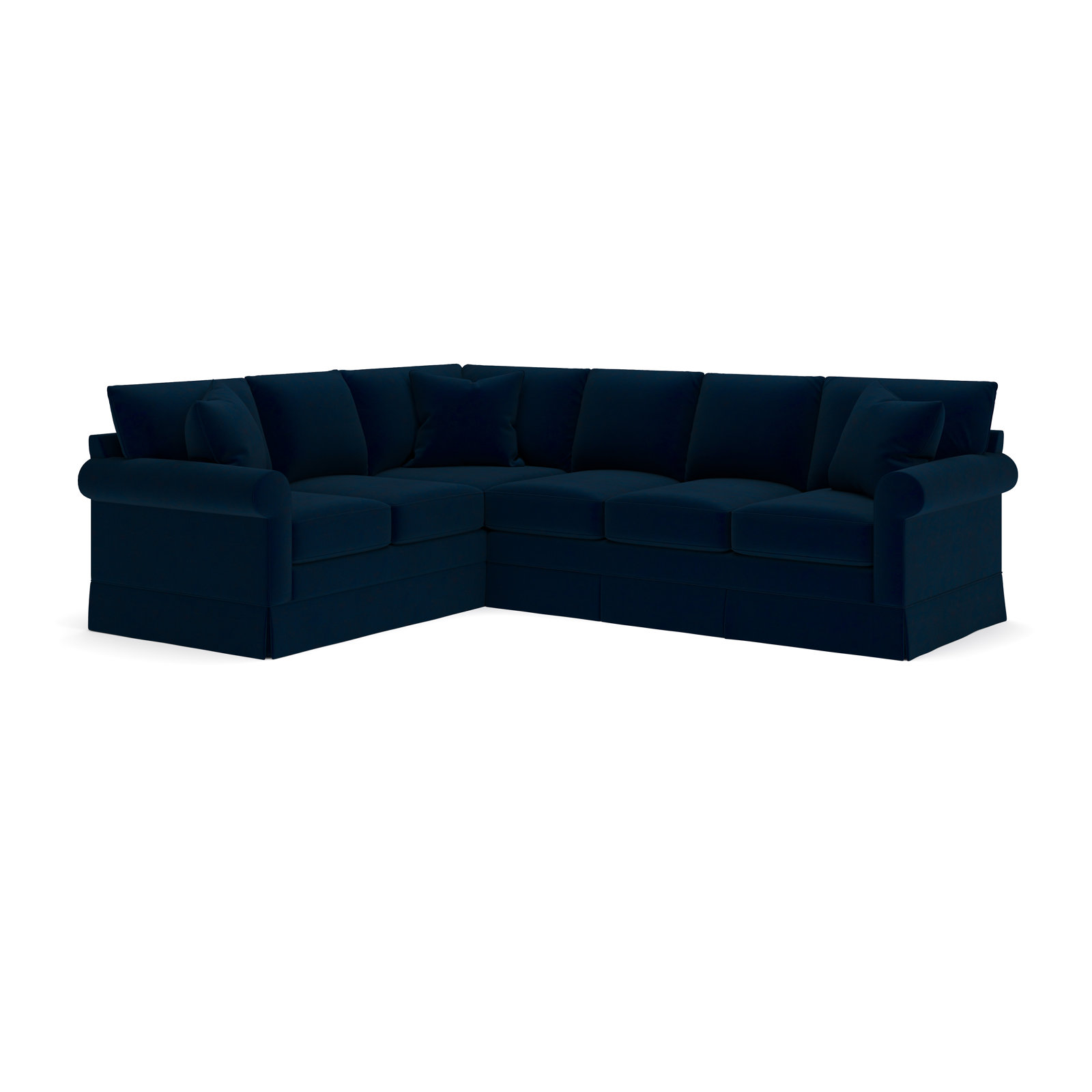 Friedman L-Sectional, Left Hand Facing, Bella Ink Blue Performance Velvet