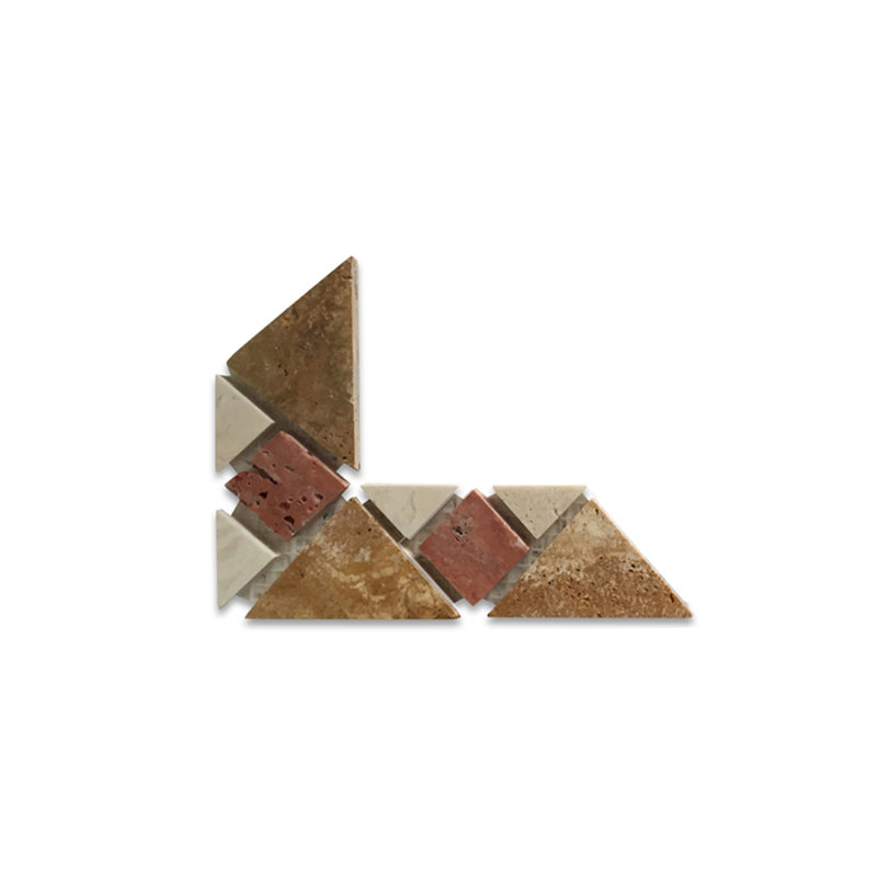 Carreau décoratif en marbre 2,8 po x 5,5 po doré / brun