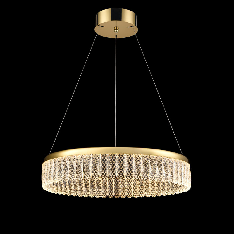Aleyda 1 - Light Gold LED Single Pendant, 20cm H x 24cm W x 24cm D