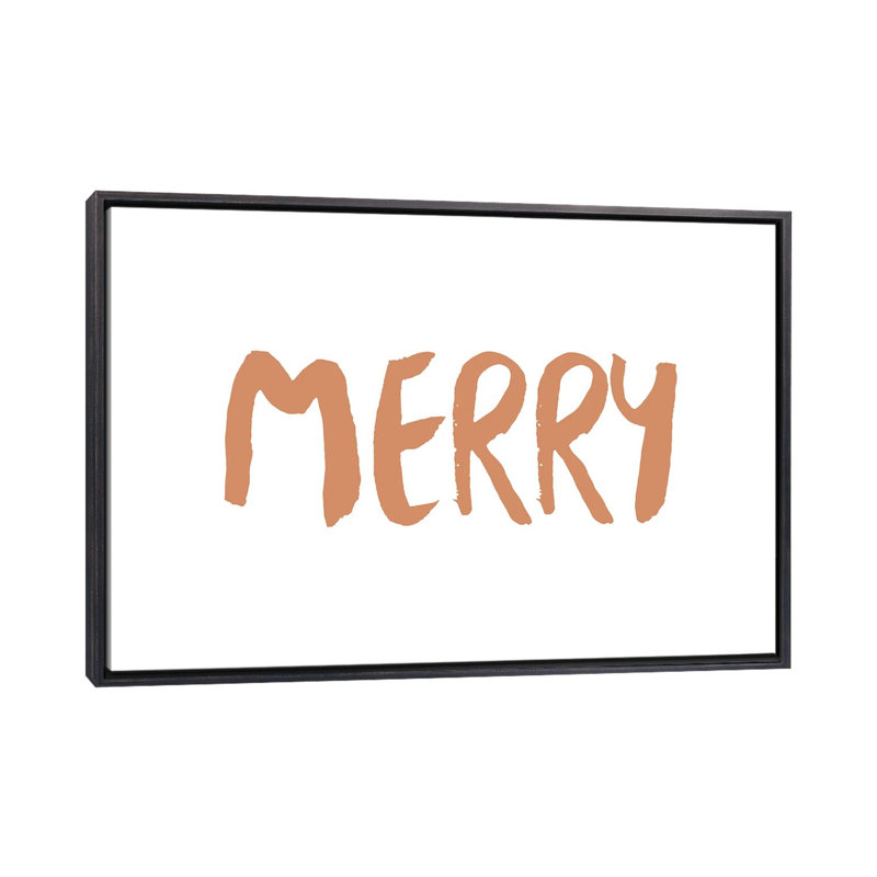 « Merry » par Orara studio-impression d’art textuel, Toile avec cadre noir patiné, Pas de tapis, H 40 po x l 60 po x 1,5 po