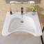 Lavabo en forme de U de 25,4 po x 21,6 po ADA accessible en fauteuil roulant avec système de support triangulaire renforcé