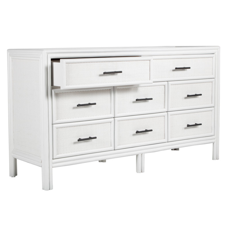 Aruba 8 - Drawer Dresser, White/Black