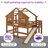 Twin Over Twin House Bunk Bed with Slide, Wooden Kids Bed Frame,Walnut-241285270