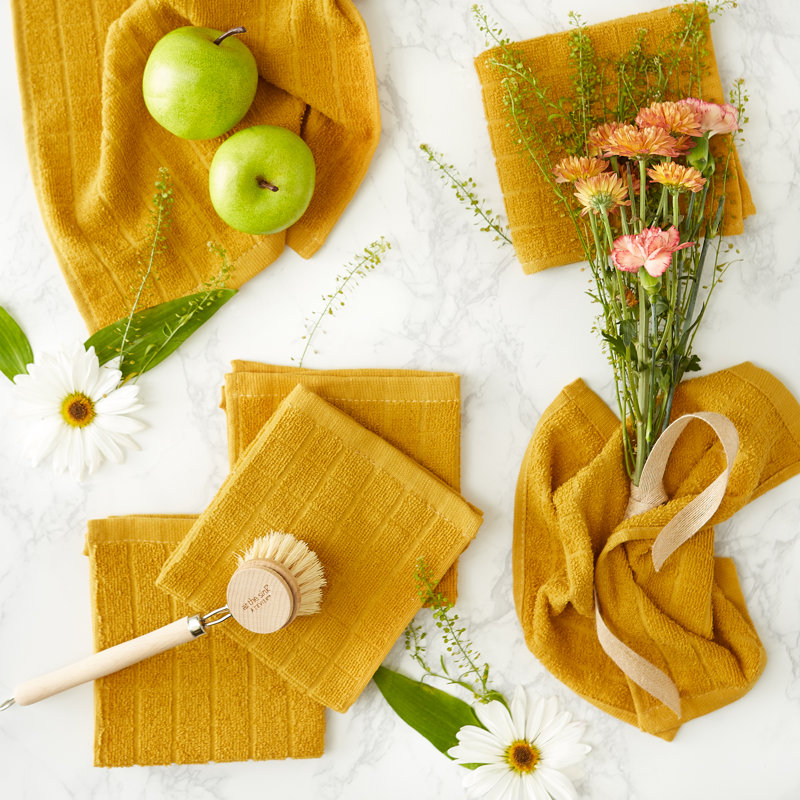 Waffle Dish Cloth Kitchen Towel, Lemongrass