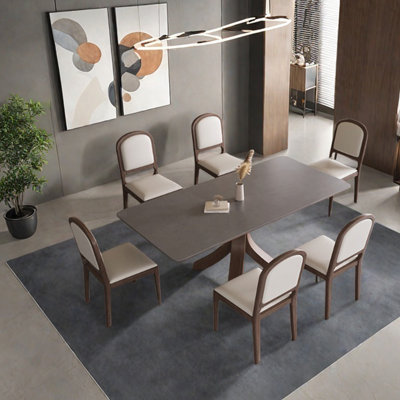 Smooth beauty sintered stone dining table set