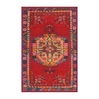 Tapis traditionnel rouge / noir Welaka