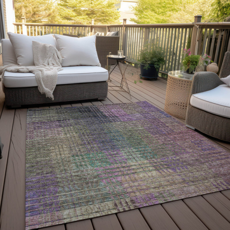 Malchow Indoor/Outdoor Area Rug with Non-Slip Backing, Rectangle 2'6" x 3'10"