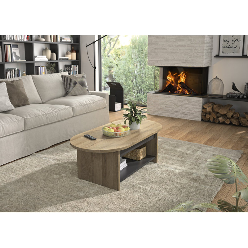 Jahim Pedestal Coffee Table with Storage