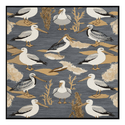 Washable Seabirds Nautical Area Rug