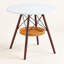 Table de salle à manger ronde moderne en bois massif de 80 cm (31,5 po), couleur noyer, avec rangement-1822678994