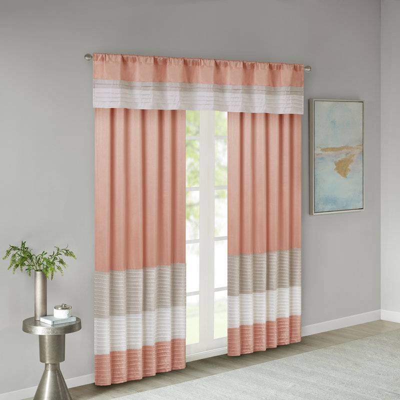 Cantonnière Amherst Polyoni Pintuck, Corail