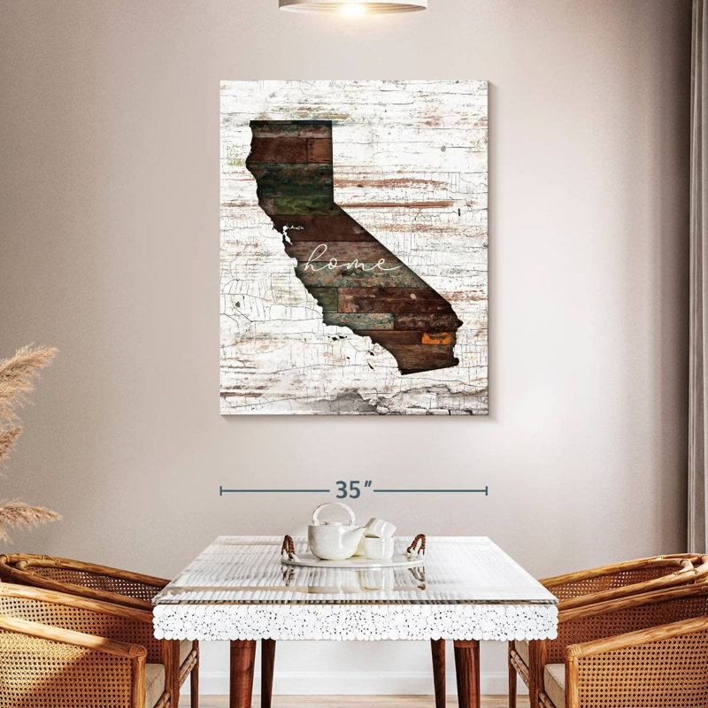 «California Map California Home Map», reproduction sur toile, L 45 po x H 36 po