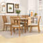 Ensemble de salle à manger 5 pièces à abattants avec table pliante en bois et 4 chaises rembourrées à dossier en lattes-1774006644