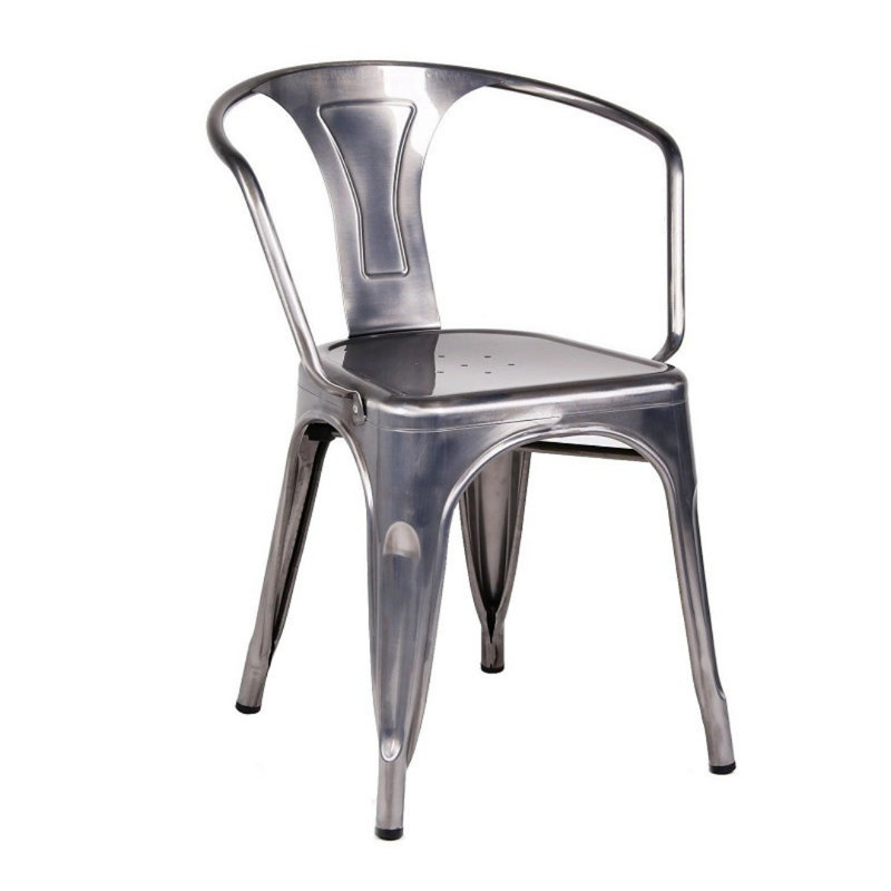 Chaise de patio empilable Nunes, Gris