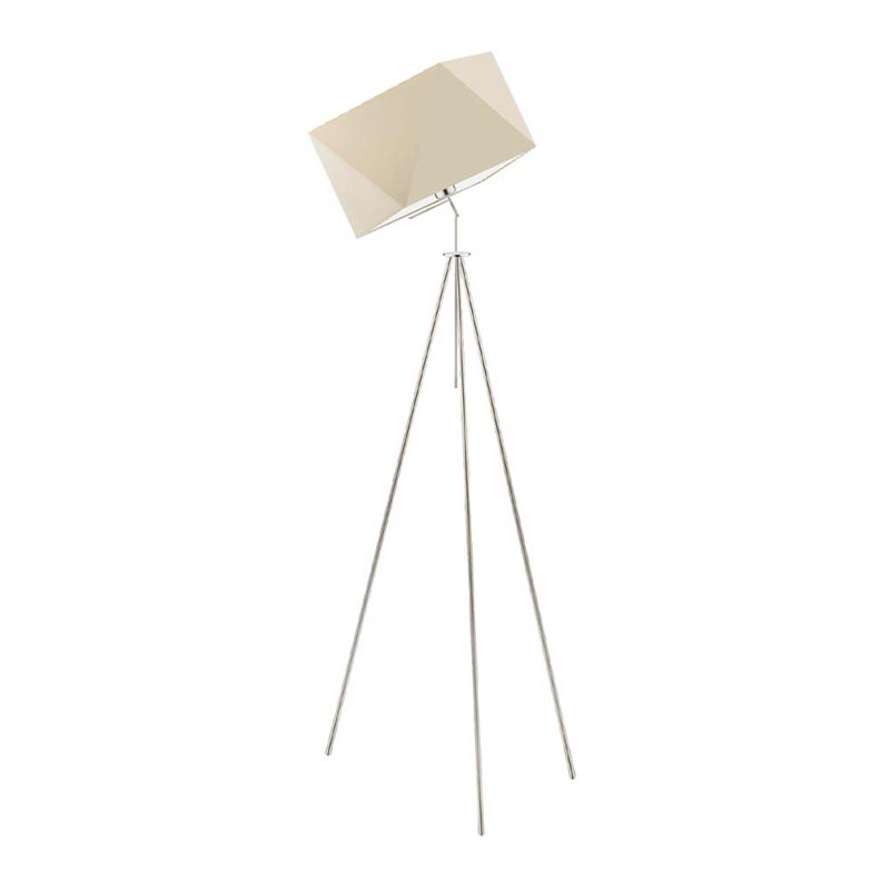 Ayaniah 142cm Tripod Floor Lamp, Brushed Steel, Ecru