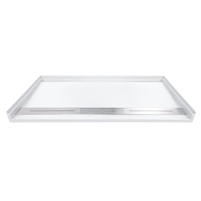 Ella SMC Shower Pan Center Trench Drain 37.5" x 61.5"