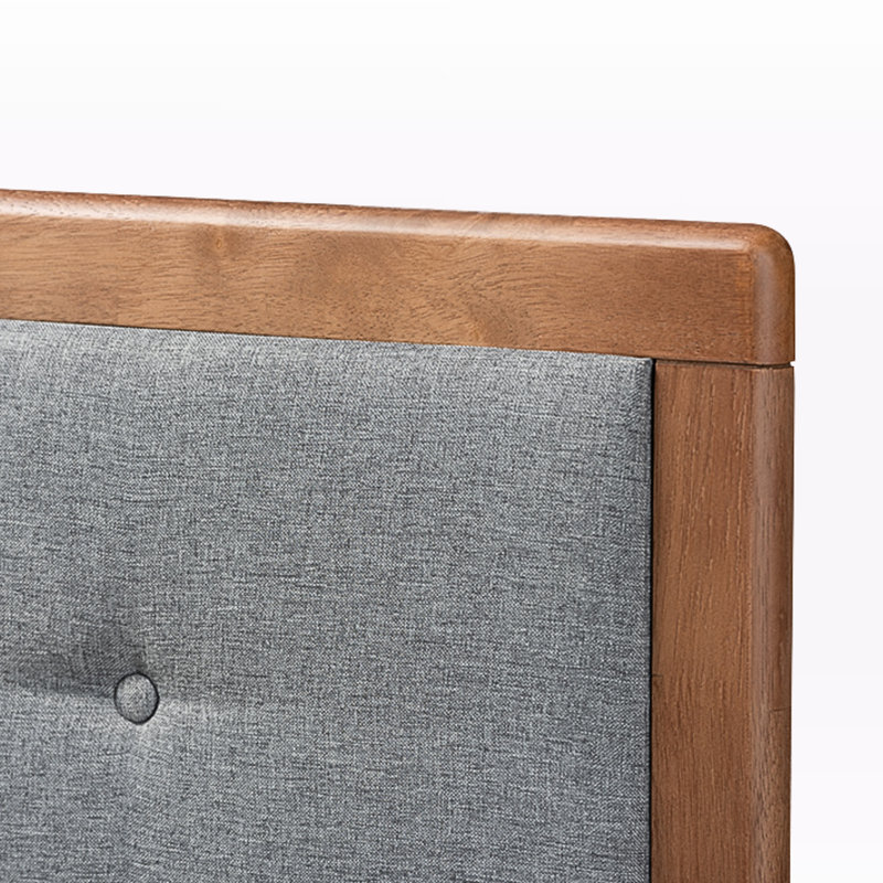 Kaeyla Adjustable Queen Size Dark Gray Upholstered Headboard, 58.19" H X 61.13" W X 0.9" D, Queen, Dark Gray