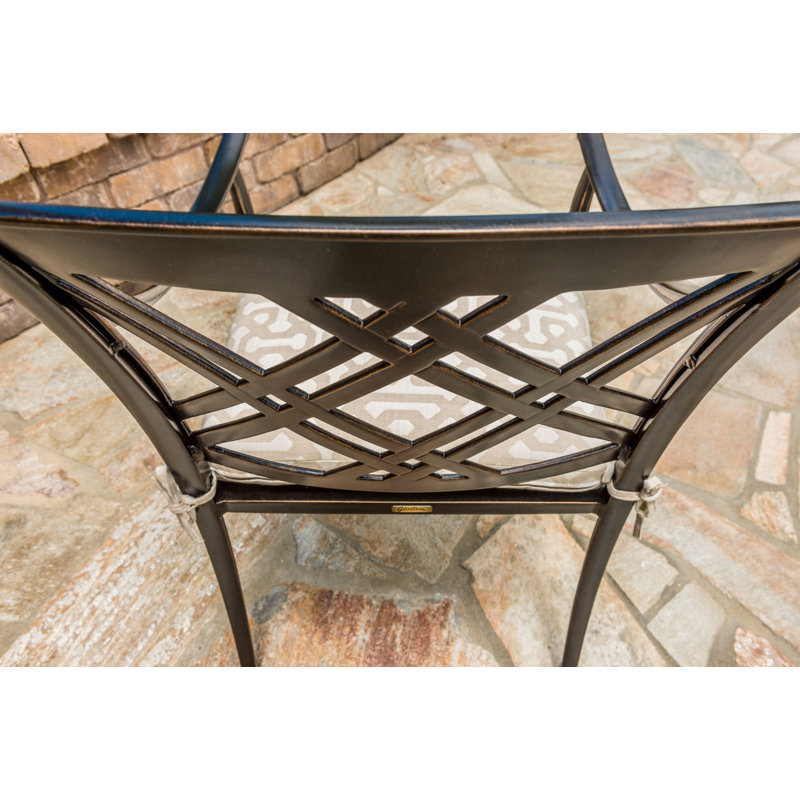Edge Patio Dining Armchair with Cushion, Midnight Gold
